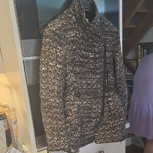 Banana Republic Women's Tweed Jacket - Black and Brown Xs